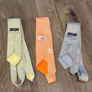 Hermes Yellow, Orange, and Gray Ties